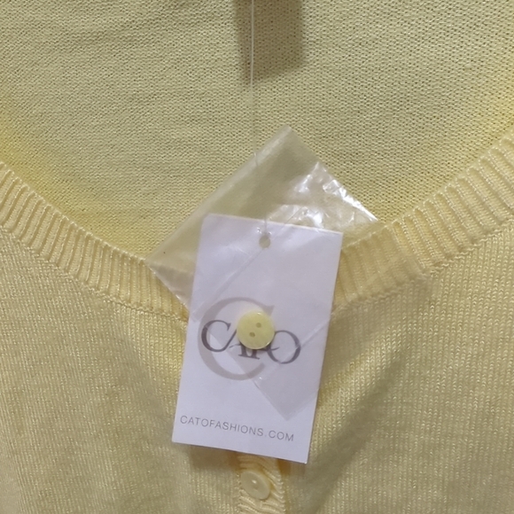 Cato 💛Yellow Pale Banana Cardigan Sweater - Size Large - NEW with Tags - Picture 7 of 9